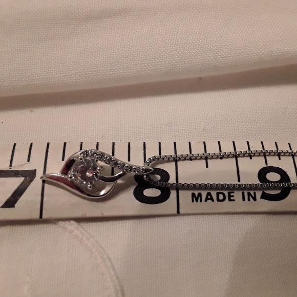 NEW STERLING 925 ITALY CZ PENDANT & CHAIN, 17" - Picture 6 of 8